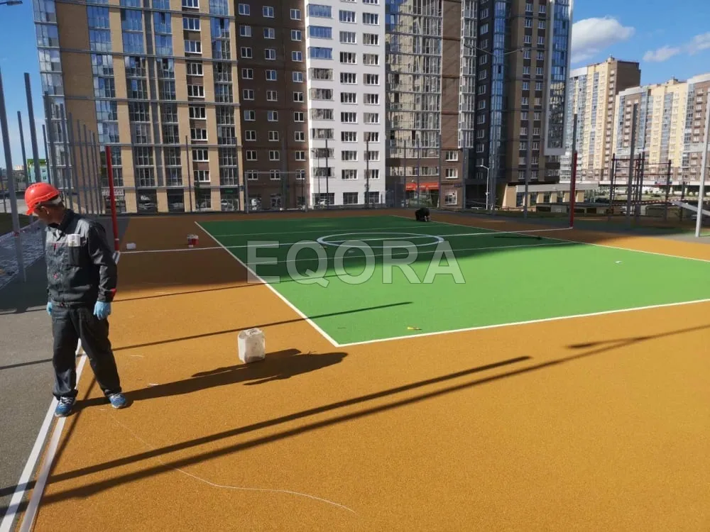 Из чего состоит бесшовное резиновое покрытие в Подольске?